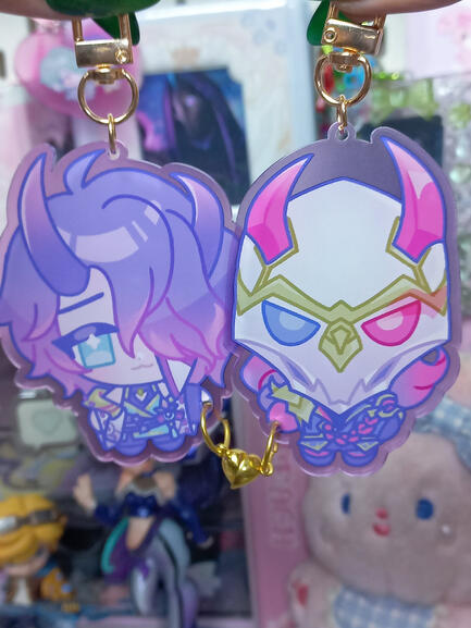 (LoL) Jhin &amp; Hwei Magnetic Keychains